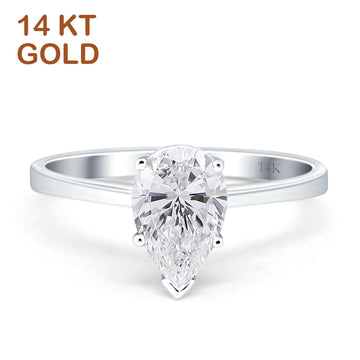 Pear Teardrop Solitaire Ring